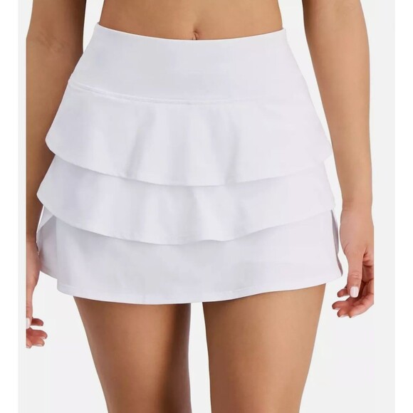 ID IDEOLOGY Plus Size Flounce Skort Bright White Skirt 2X Inner Short - Picture 1 of 5